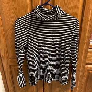 Mercantile black and white stripe turtleneck, Med